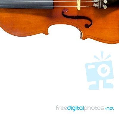 The Violin On White Background For Isolated With Clipping Path Stock Photo