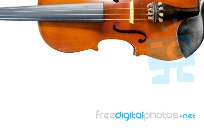 The Violin On White Background For Isolated With Clipping Path Stock Photo