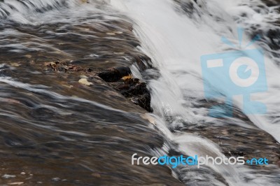 The Water Movement Through The Waterfalls Stock Photo