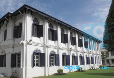 The White Palace Architecture At Temple In Bangkok Thailand Asia… Stock Photo