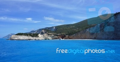 The World Famous Beach Of Porto Katsiki, Lefkada Island, Greece Stock Photo