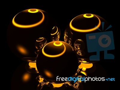 The Yellow Metal Balls Stock Image