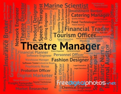 Theatre Manager Indicates Word Management And Auditorium Stock Image