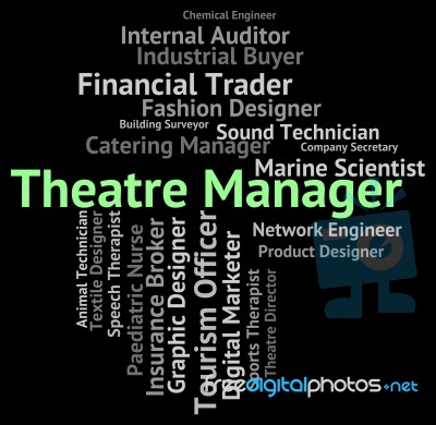 Theatre Manager Meaning Proprietor Text And Occupations Stock Image