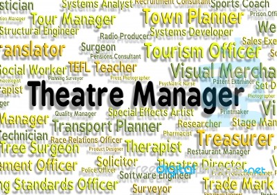 Theatre Manager Representing Occupations Supervisor And Stage Stock Image