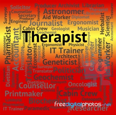 Therapist Job Indicates Word Hiring And Therapies Stock Image