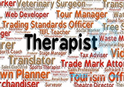 Therapist Job Indicates Word Work And Hire Stock Image