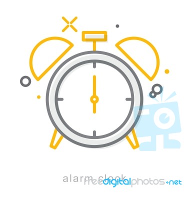 Thin Line Icons, Alarm Clock Stock Image