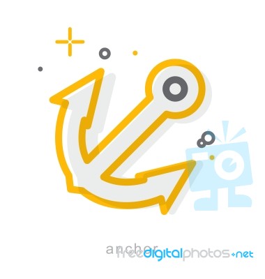 Thin Line Icons, Anchor Stock Image