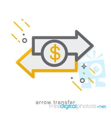 Thin Line Icons, Arrow Transfer Stock Image