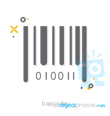 Thin Line Icons, Barcode Stock Image