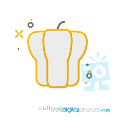 Thin Line Icons, Bell Pepper Stock Image