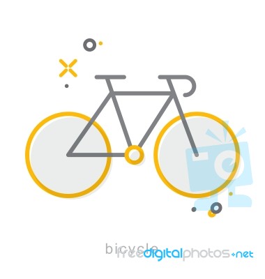 Thin Line Icons, Bicycle Stock Image