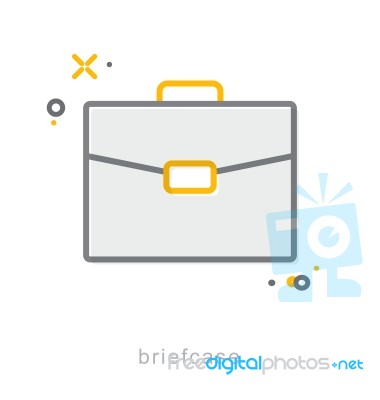 Thin Line Icons, Briefcase Stock Image