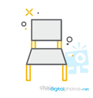 Thin Line Icons, Chair Stock Image