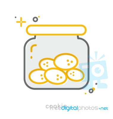 Thin Line Icons, Cookie Stock Image