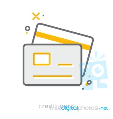 Thin Line Icons, Credit Card Stock Image