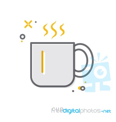 Thin Line Icons, Cup Stock Image