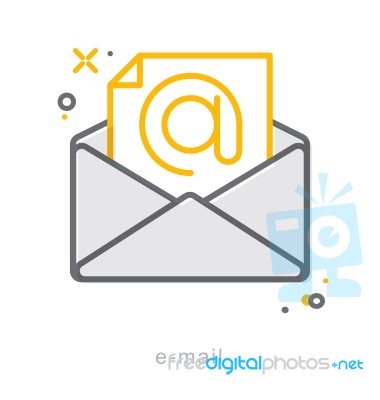 Thin Line Icons, E Mail Stock Image