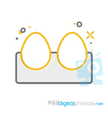 Thin Line Icons, Egg Stock Image