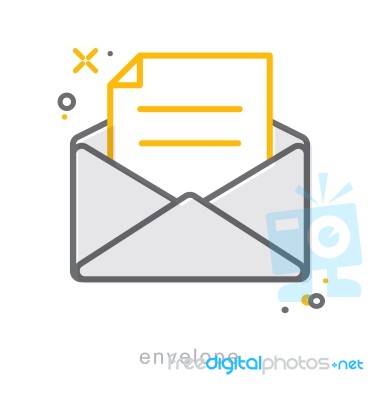 Thin Line Icons, Envelope Stock Image