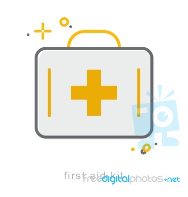 Thin Line Icons, First Aid Kit Stock Image