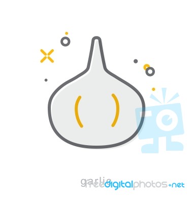 Thin Line Icons, Garlic Bulb Stock Image