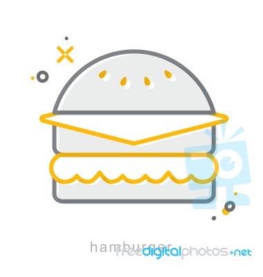 Thin Line Icons, Hamburger Stock Image