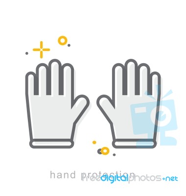 Thin Line Icons, Hand Protection Stock Image