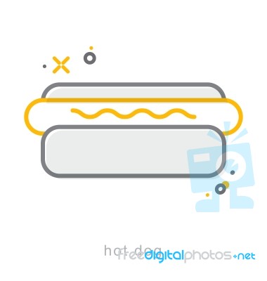 Thin Line Icons, Hot Dog Stock Image