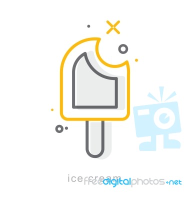 Thin Line Icons, Ice Cream Stock Image