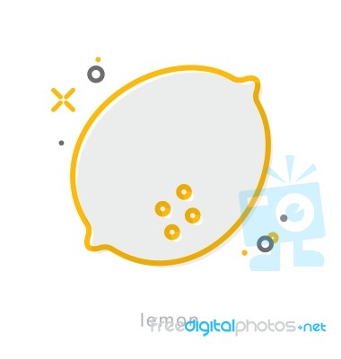 Thin Line Icons, Lemon Stock Image