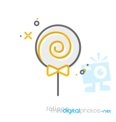 Thin Line Icons, Lolipop Stock Image