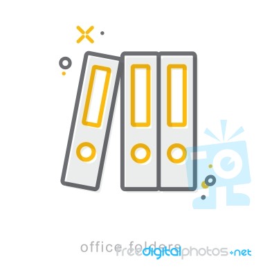 Thin Line Icons, Office Folders Stock Image