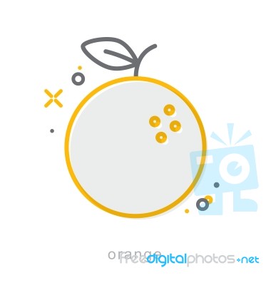 Thin Line Icons, Orange Stock Image