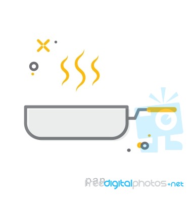 Thin Line Icons, Pan Stock Image