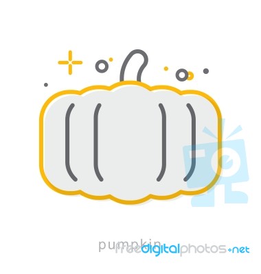 Thin Line Icons, Pumpkin Stock Image