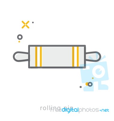 Thin Line Icons, Rolling Pin Stock Image