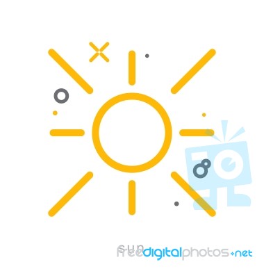 Thin Line Icons, Sun Stock Image