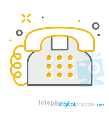 Thin Line Icons, Telephone Stock Image