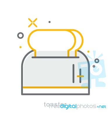 Thin Line Icons, Toaster Stock Image