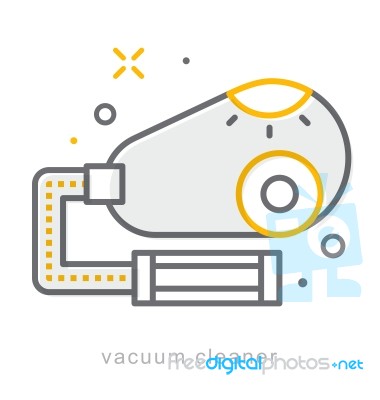 Thin Line Icons, Vacuum Cleaner Stock Image