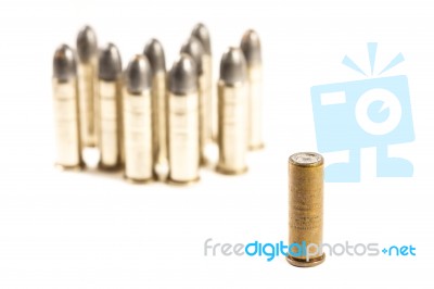 Think Different (group Of Bullets And Single Bullet Stock Photo