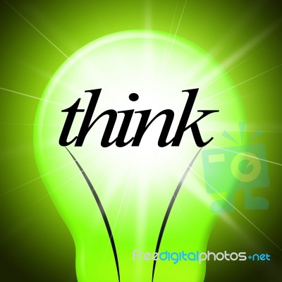 Think Idea Indicates Concept Inventions And Contemplating Stock Image