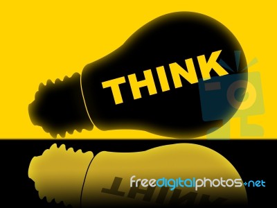 Think Lightbulb Means Contemplate About And Reflect Stock Image