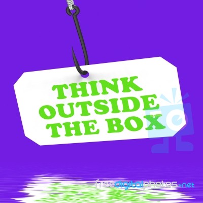 Think Outside The Box On Hook Displays  Imagination And Creativi… Stock Image