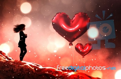 Thinking About Love,3d Illustration Conceptual Background Stock Image