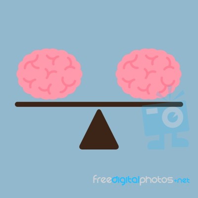 Thinking Brains On Weight Scale Stock Image