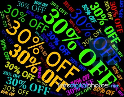 Thirty Percent Off Meaning Clearance Bargains And Offer Stock Image