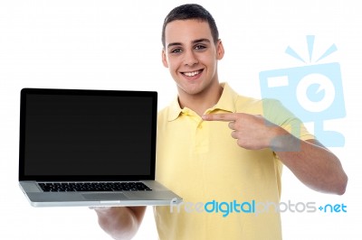 This Is My Brand New Laptop Stock Photo